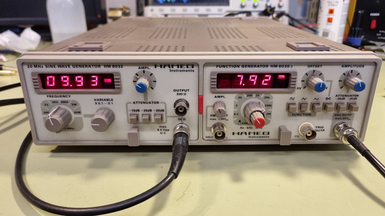 Hameg HM8032 + HM8030-3 - Sinus generator og Funktionsgenerator
