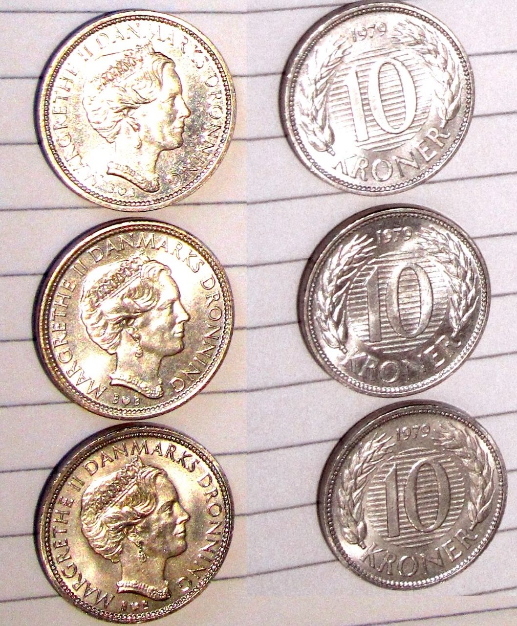 Stor 10 krone Mønt Årgang 1979