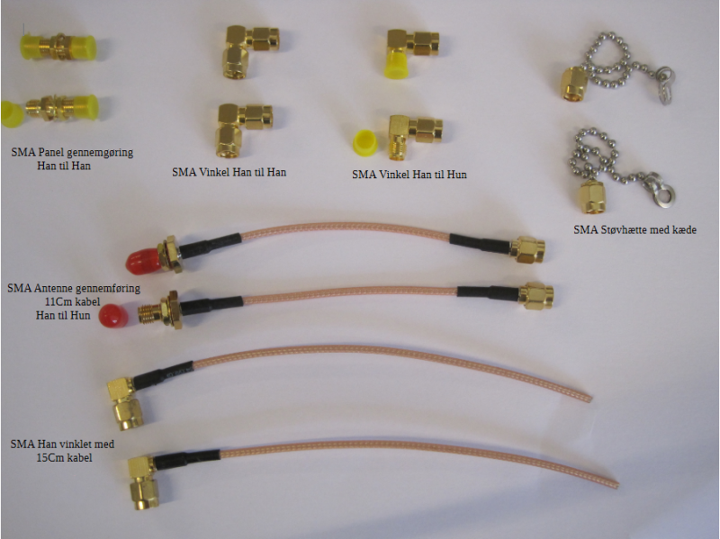 Diverse SMA stik og adaptorer