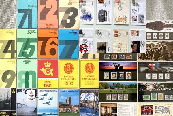 HALV PRIS: 18 Årssæt, 9 Særmærkesæt, 8 Danske FDC