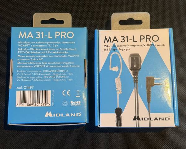 2x Midland MA 31-L Pro Headset