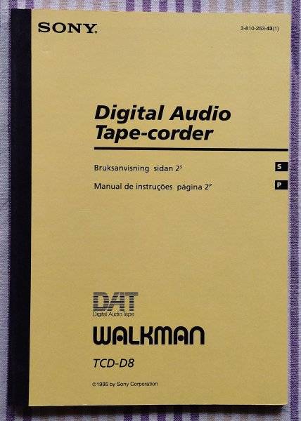 **NY PRIS**  TCD-D8 SONY DAT Operating Instructions - BRUGSANVISNING