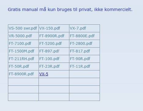 Danske manualer til Yaesu.
